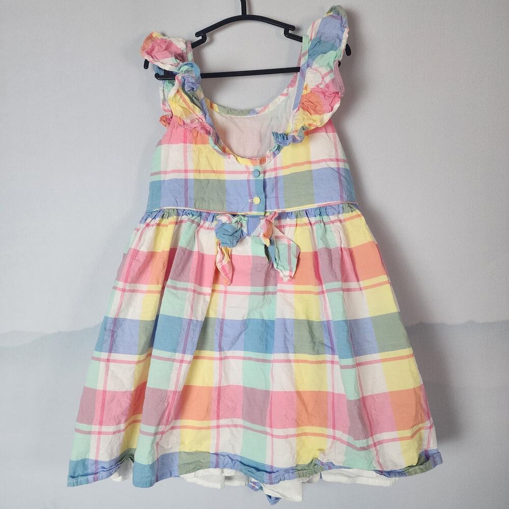 Tommy Bahama Toddler Spring / Easter Plaid Ruffle Sleeveless Dress | Girls US 5 - Picture 4 of 8